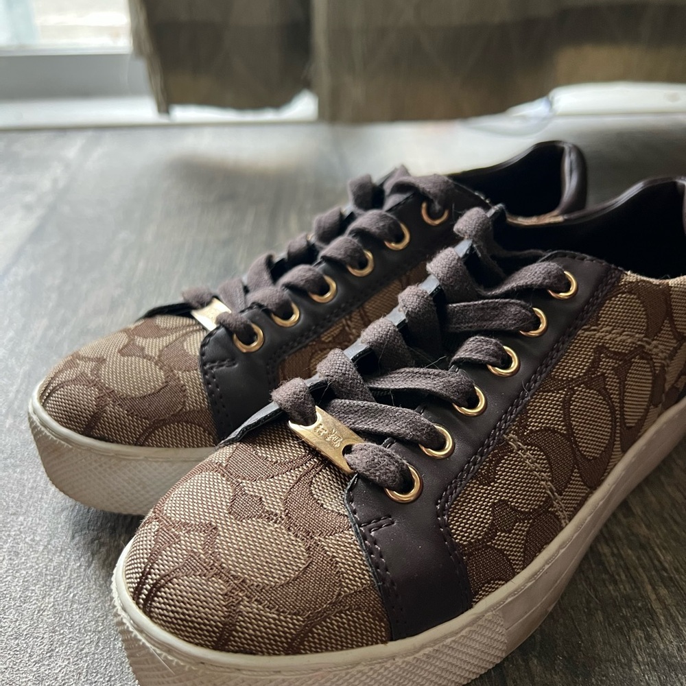 Coach Brown Patterned Sneakers
